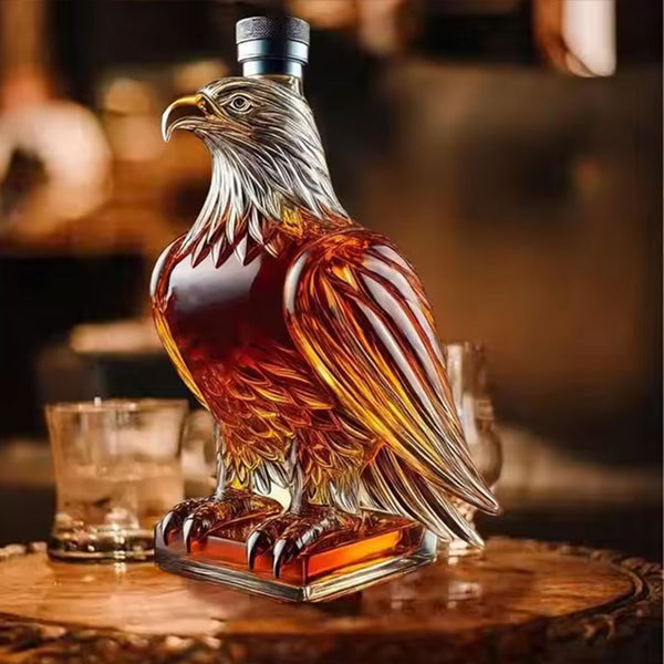 Carafe à Whisky en forme de Petit Aigle. Idéale pour Papa ou votre Mari. Bouteille en Verre Exquise, Parfaite pour la Décoration de Noël.