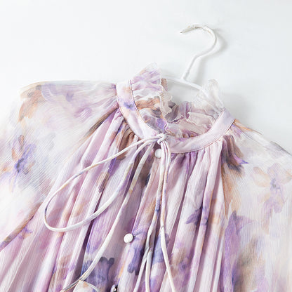 Long sleeved elastic waisted dress