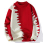 Men's Color Block Long Sleeve Round Neck Knit Sweater