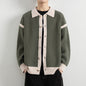 Men's Casual Color Block Lapel Knit Cardigan