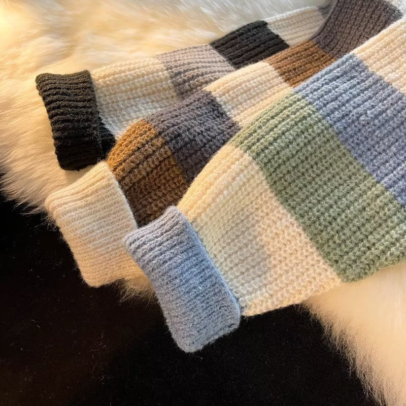 Men's Color Block Crew Neck Sweater