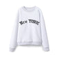 NY Loose text embroidered velvet hoodie