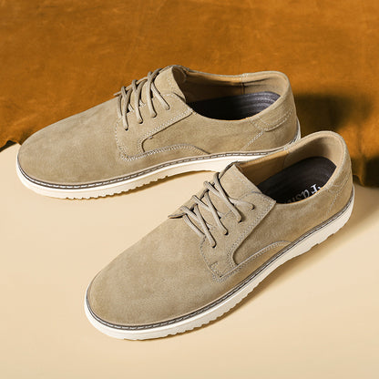 Men's Round Toe Leather Casual Shoes