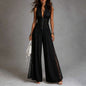 Sleeveless lace patchwork jumpsuit