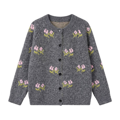 Embroidered cardigan sweater