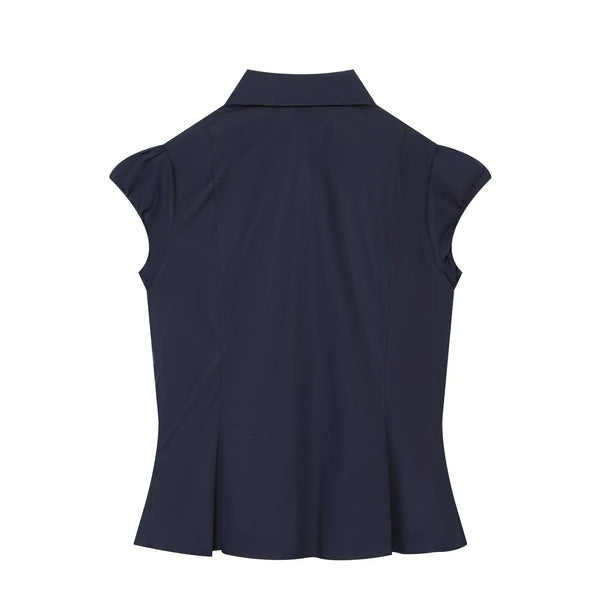 Bow tie tied bubble sleeve shirt for women