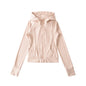 Hooded long sleeved T-shirt top cardigan