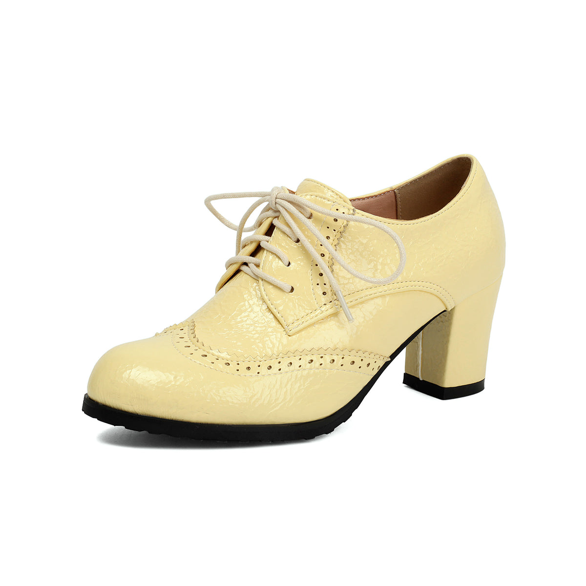 Women's High-Heel Lace-Up Block Shoes