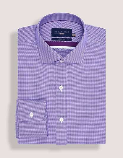 Purple Houndstooth Check Shirt