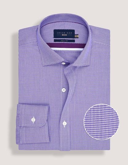 Purple Houndstooth Check Shirt