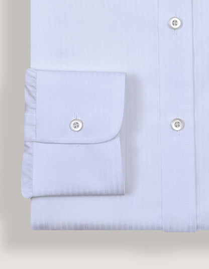 White Self Striped Textured Shirt