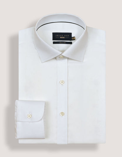 Plain White Cotton Dress Shirt