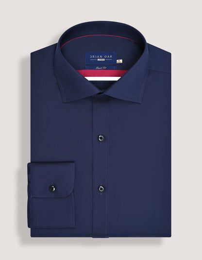 Navy Blue Easy Iron Cotton Dress Shirt