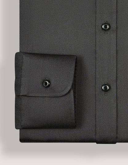 Charcoal Plain Satin Dress Shirt