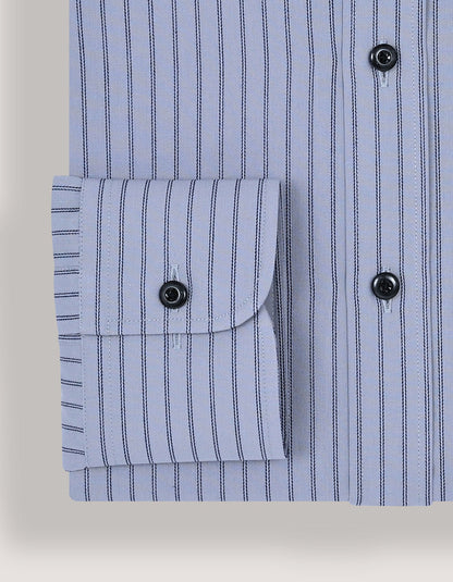 Chemise habillée grise à rayures marines
