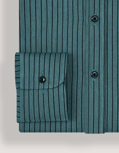 Sea Green Striped Dobby Shirt