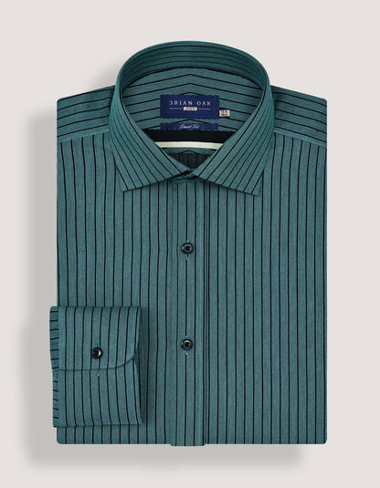 Sea Green Striped Dobby Shirt