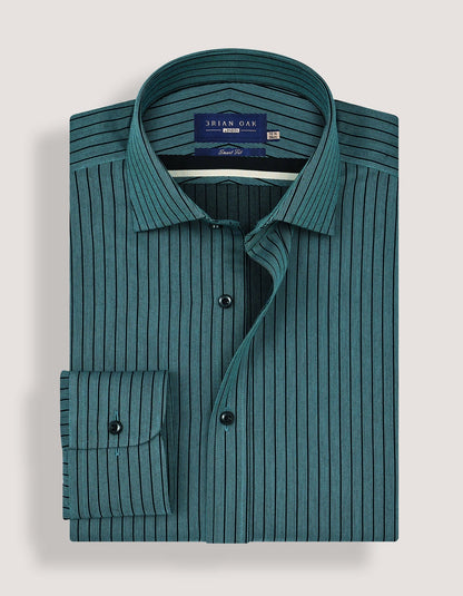 Sea Green Striped Dobby Shirt