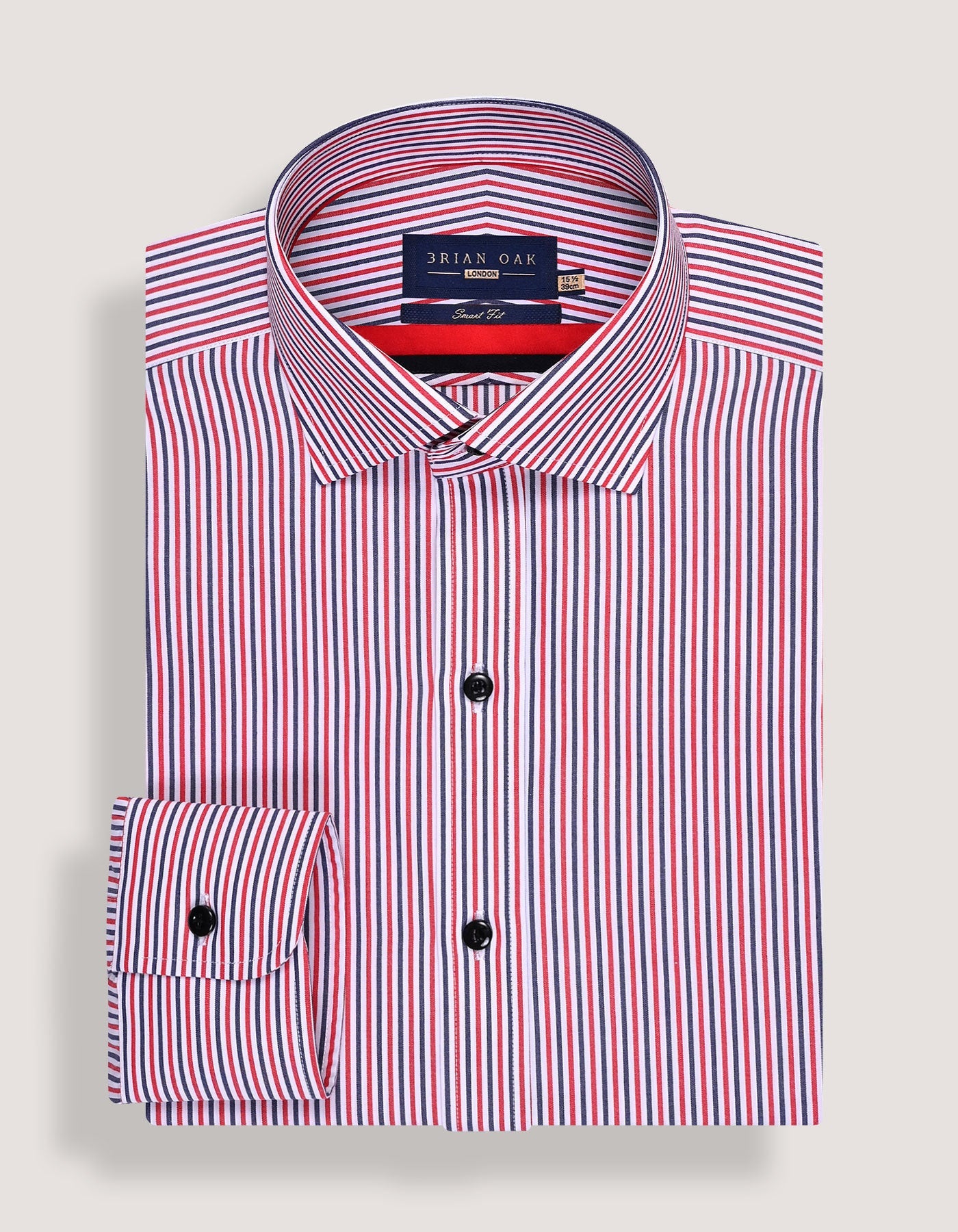 Contrast Red & Blue Striped Formal Shirt