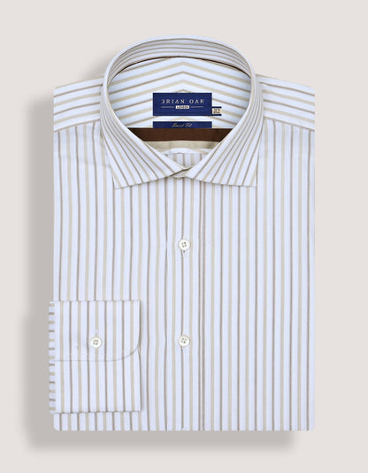Striped Twill Dress Shirt – Fawn