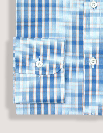 Light Blue Checkered Dress Shirt