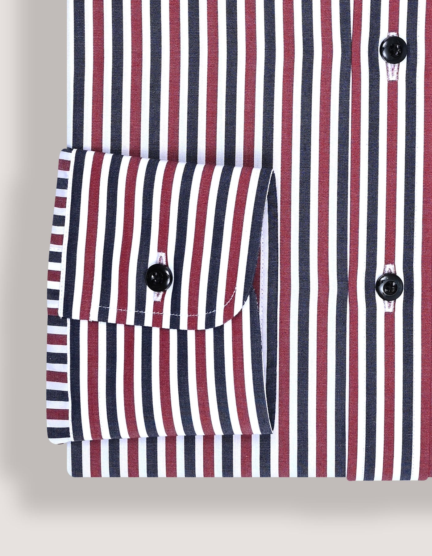Chemise en coton rayée bordeaux