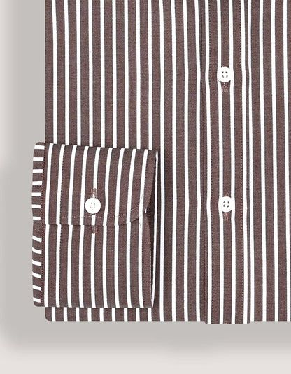Smart Fit Brown Striped Shirt