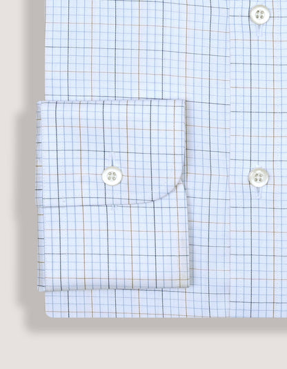 Check Dress Shirt – Blue and Light Brown