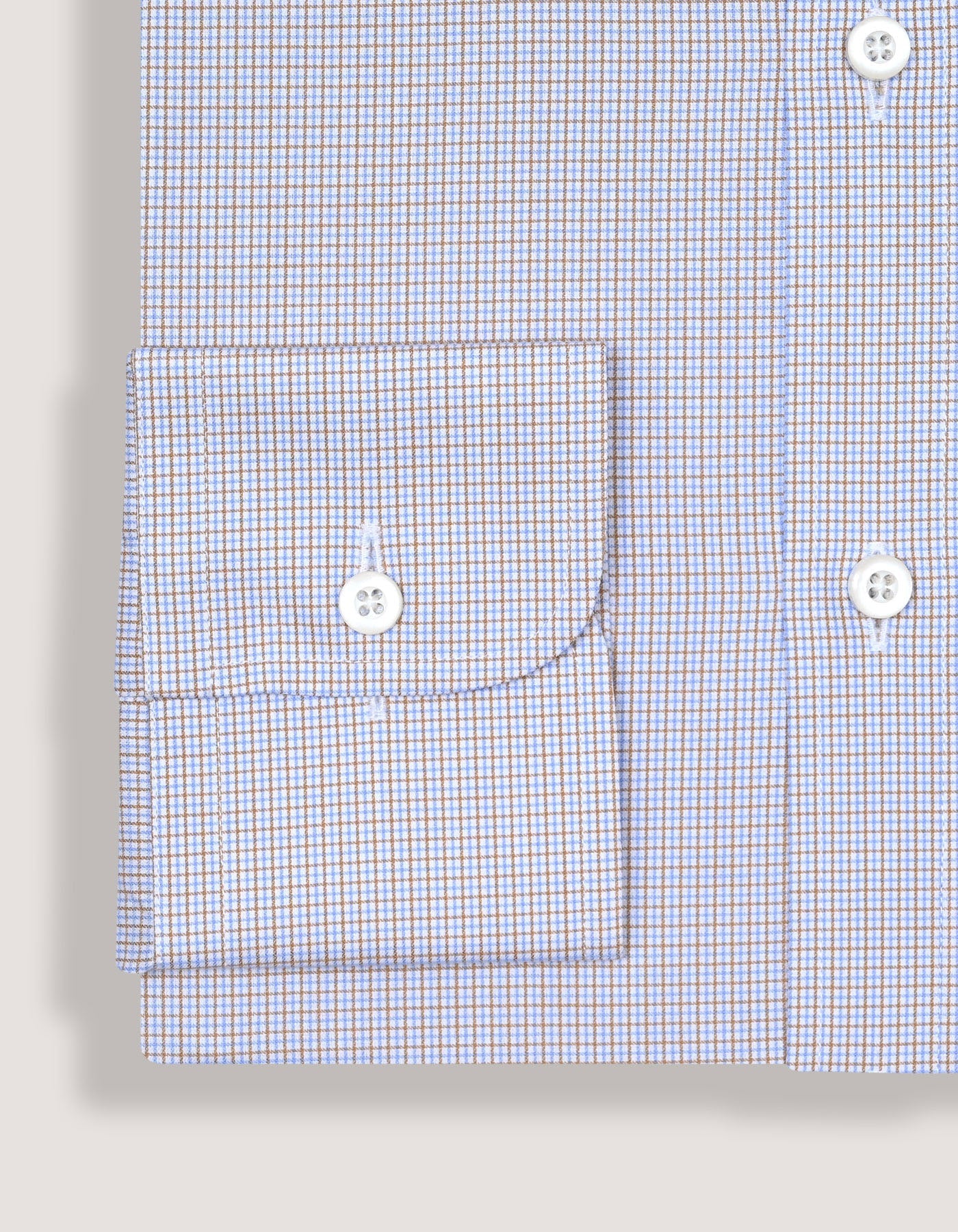 Chemise habillée à carreaux marron clair