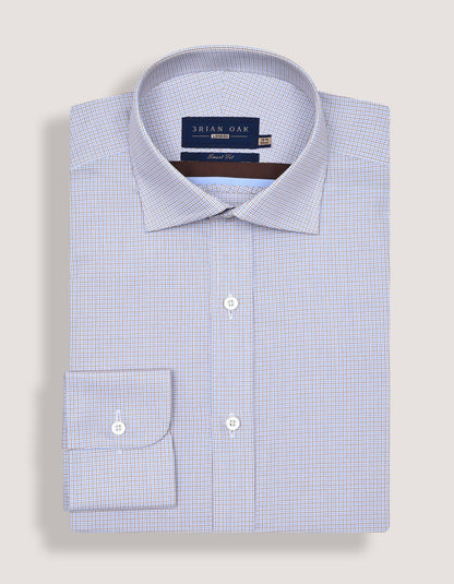 Chemise habillée à carreaux marron clair