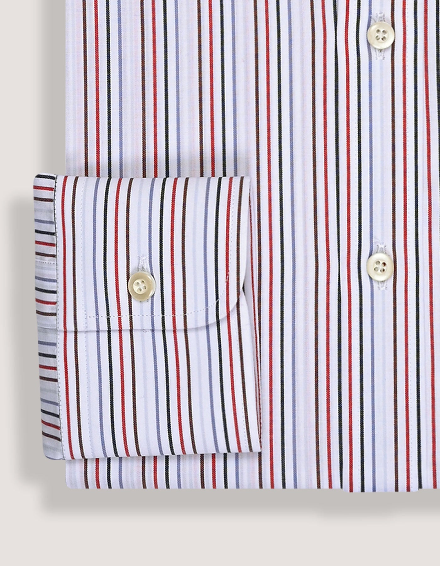 Red Multicolour Stripes Shirt