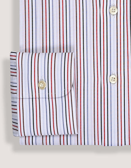 Red Multicolour Stripes Shirt
