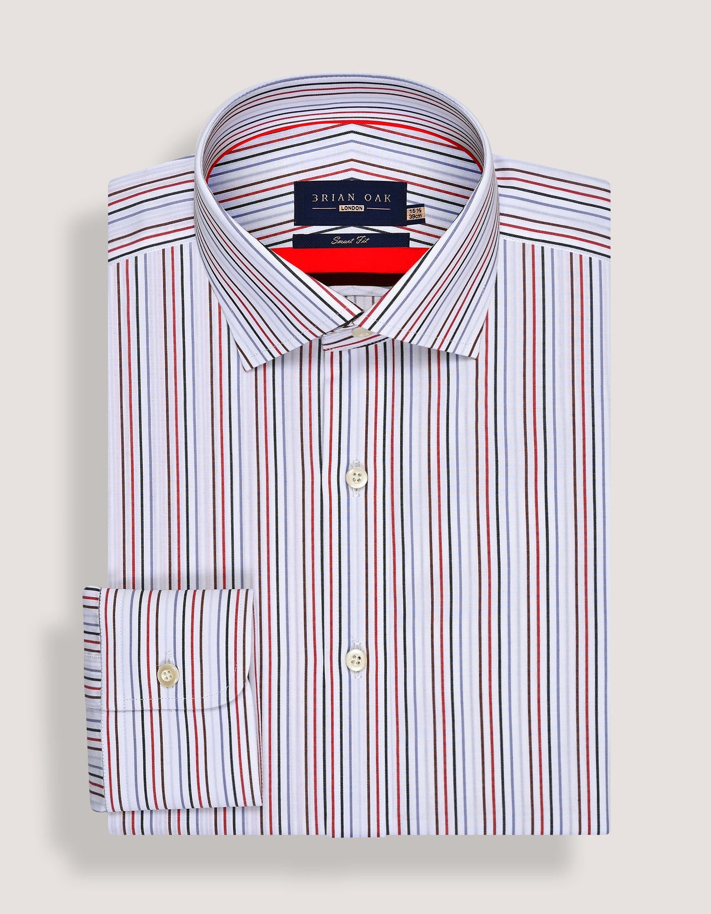 Red Multicolour Stripes Shirt