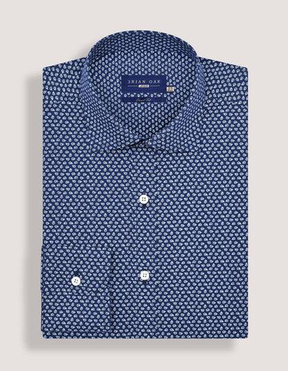 Patterned Dress Shirt - Oxford Blue