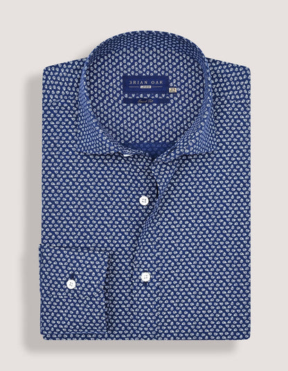 Patterned Dress Shirt - Oxford Blue