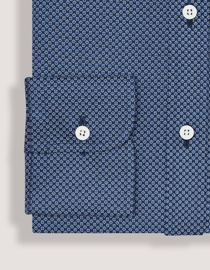 Mini Floral Print Shirt – Navy Blue