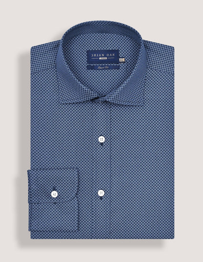 Mini Floral Print Shirt – Navy Blue