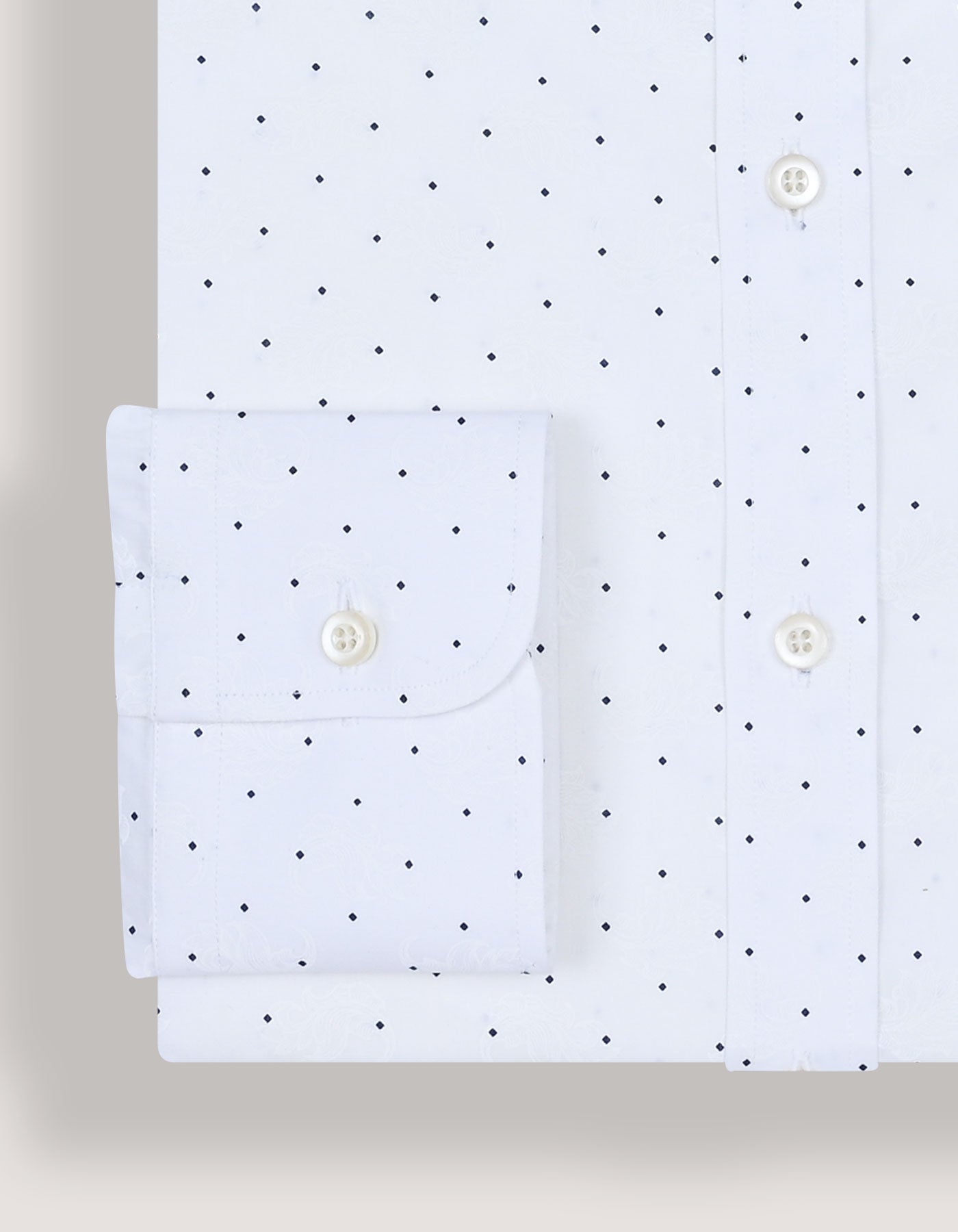 Chemise blanche à pois marine