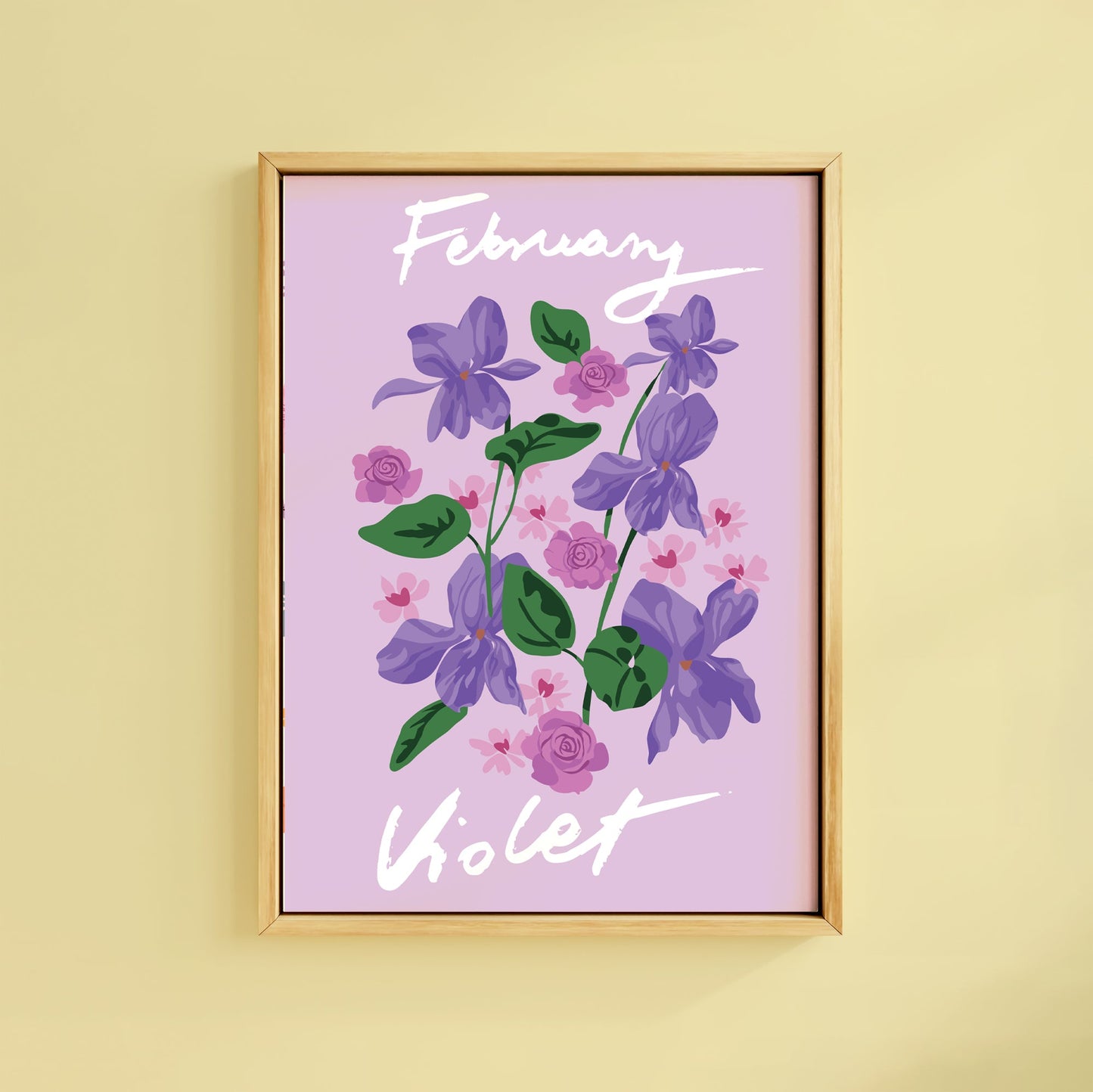 FEBRUARY VIOLET BIRTH FLOWER PRINT