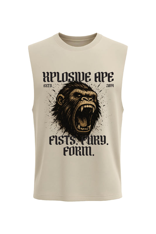XAPE First Fury Drop Arm Tank Top - Sand