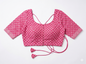Beautiful Pink Hand Block-Print Indian Saree Blouse | UK Delivery
