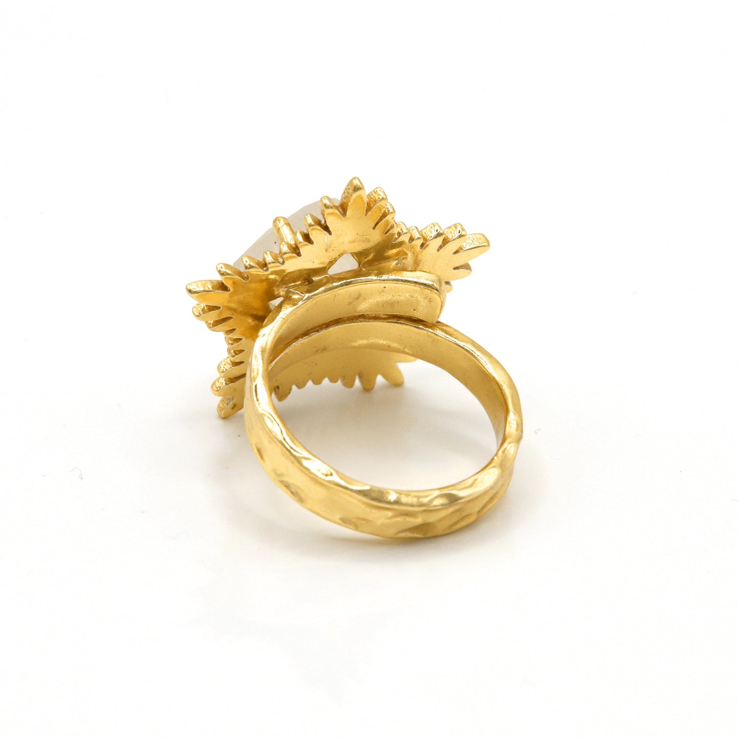 Bague étoile hérissée Gigi Moonstone | Plaqué or 18 carats