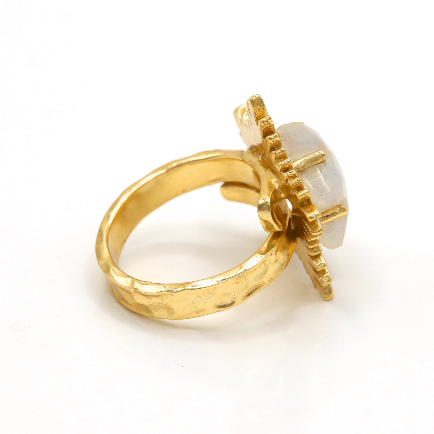 Bague étoile hérissée Gigi Moonstone | Plaqué or 18 carats