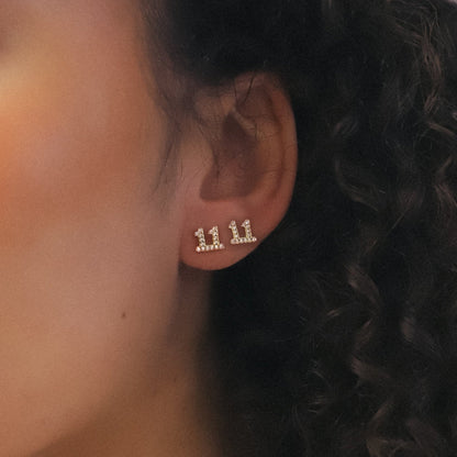 Laila 11:11 Stud Earrings | 18K Gold Plated