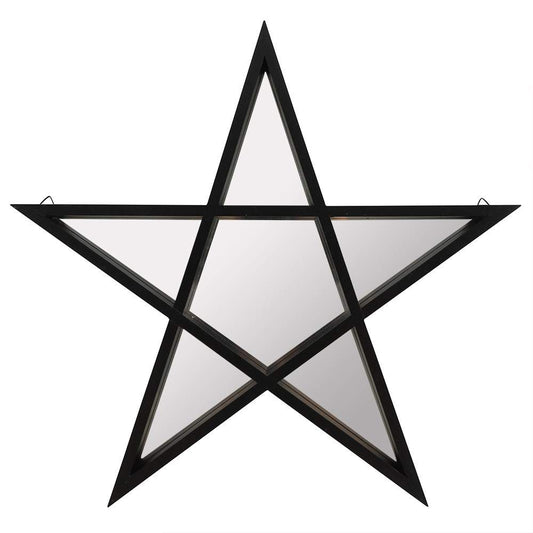Gothic Gifts Black Framed Pentagram Mirror