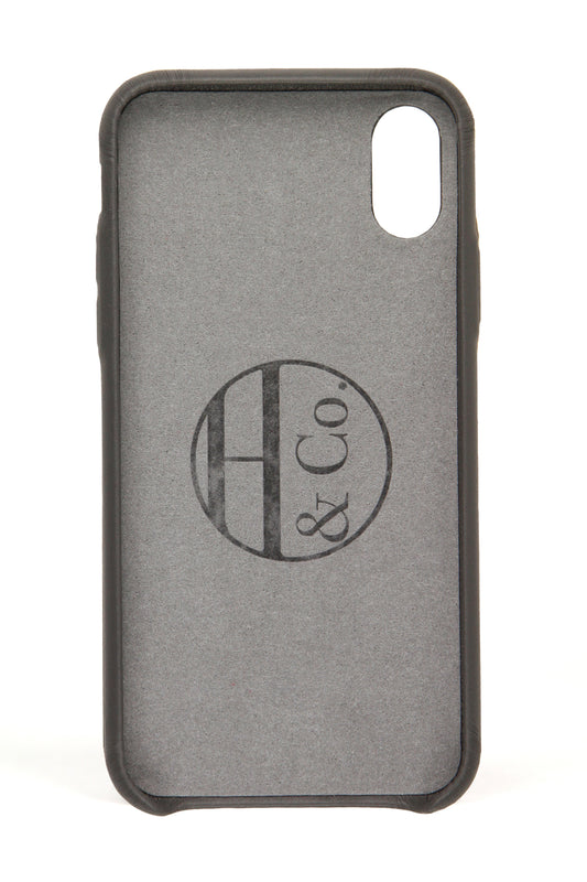 iPhone X Case, Grey Leather