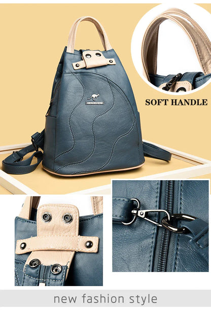 Sacs à dos en cuir pour femmes, sac de poitrine zippé pour femmes, sac à dos de voyage, sacs à dos pour dames, mochilas, sacs d'école pour adolescentes, sac à dos