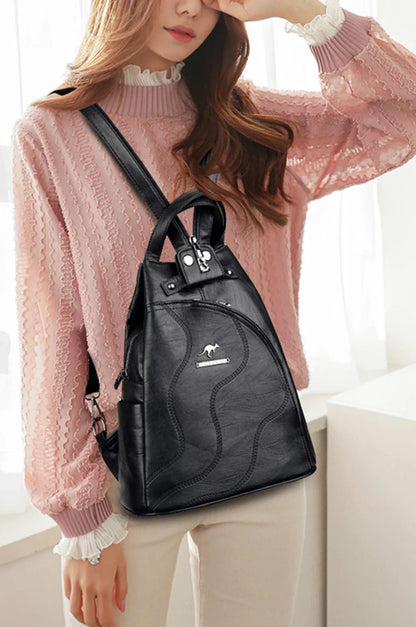 Sacs à dos en cuir pour femmes, sac de poitrine zippé pour femmes, sac à dos de voyage, sacs à dos pour dames, mochilas, sacs d'école pour adolescentes, sac à dos
