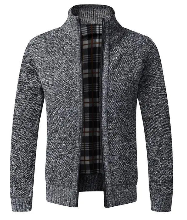 Manteau pull ample pour hommes Pull décontracté pour jeunes Col montant Cardigan en tricot