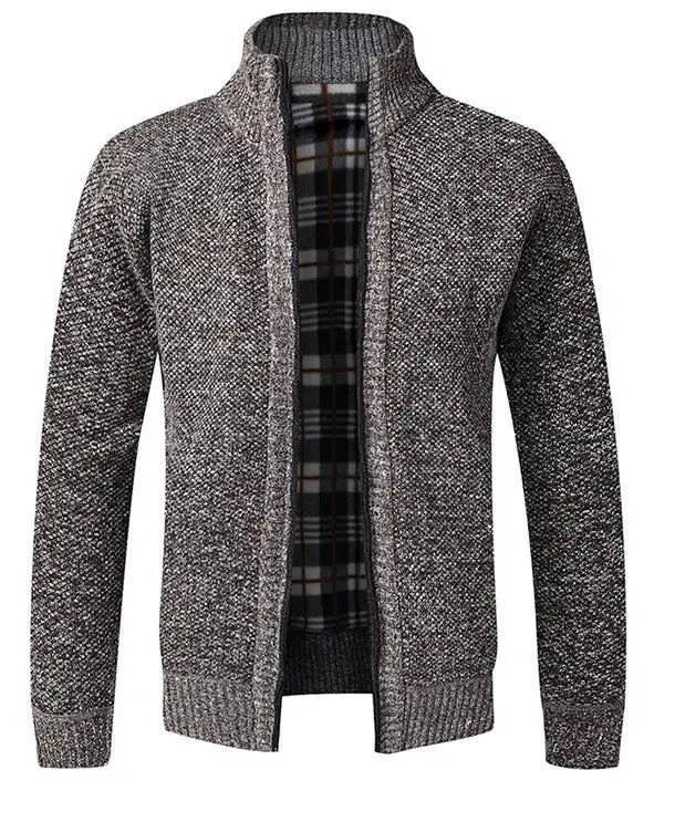 Manteau pull ample pour hommes Pull décontracté pour jeunes Col montant Cardigan en tricot
